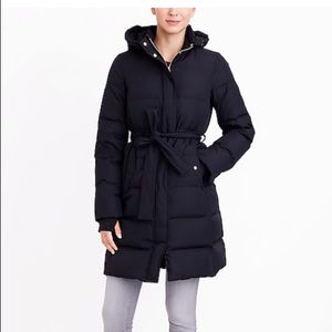 J crew long puffer parka